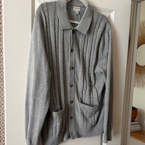 NWOT JCREW Men's Gray Cable Knit Cardigan